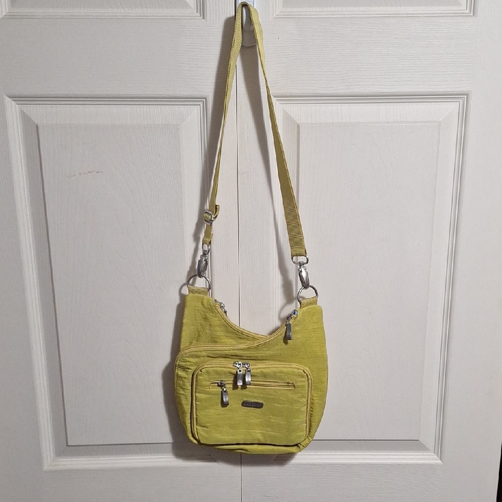 Baggallini Nylon Adjustable Chartreuse Crossbody Bag - Medium